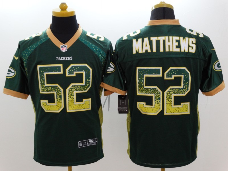 Men's Green Bay Packers Clay Matthews #52 Green Jersey